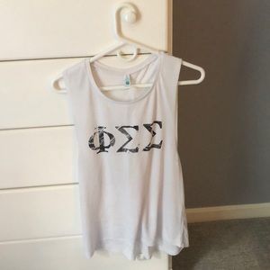 Phi Sigma Sigma Marble Letters Tank